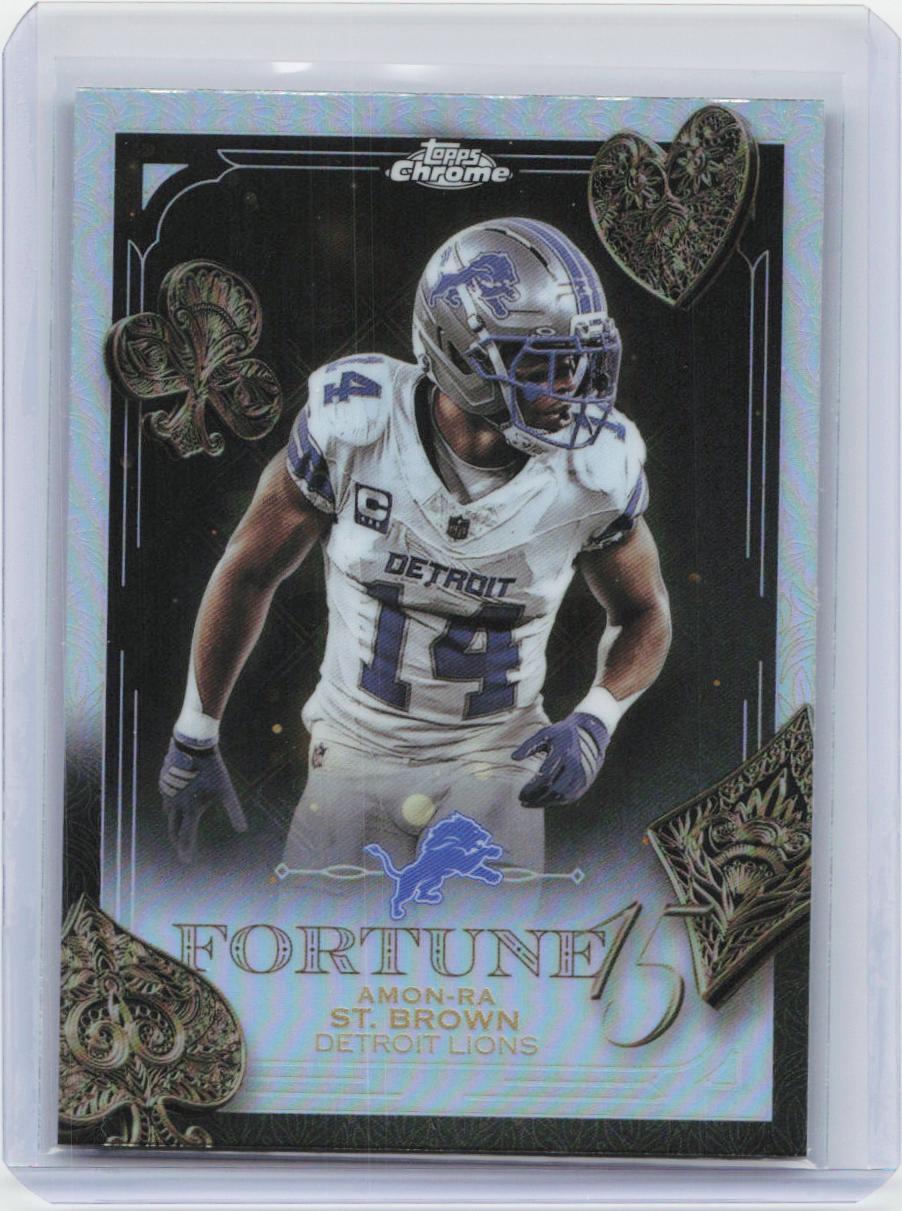2025 Topps Chrome #F15-13 Amon-Ra St. Brown Fortune 15 Refractor