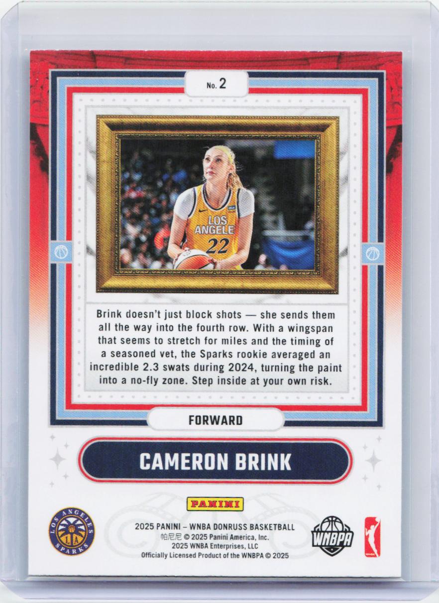 2025 Donruss WNBA #2 Cameron Brink Franchise Features
