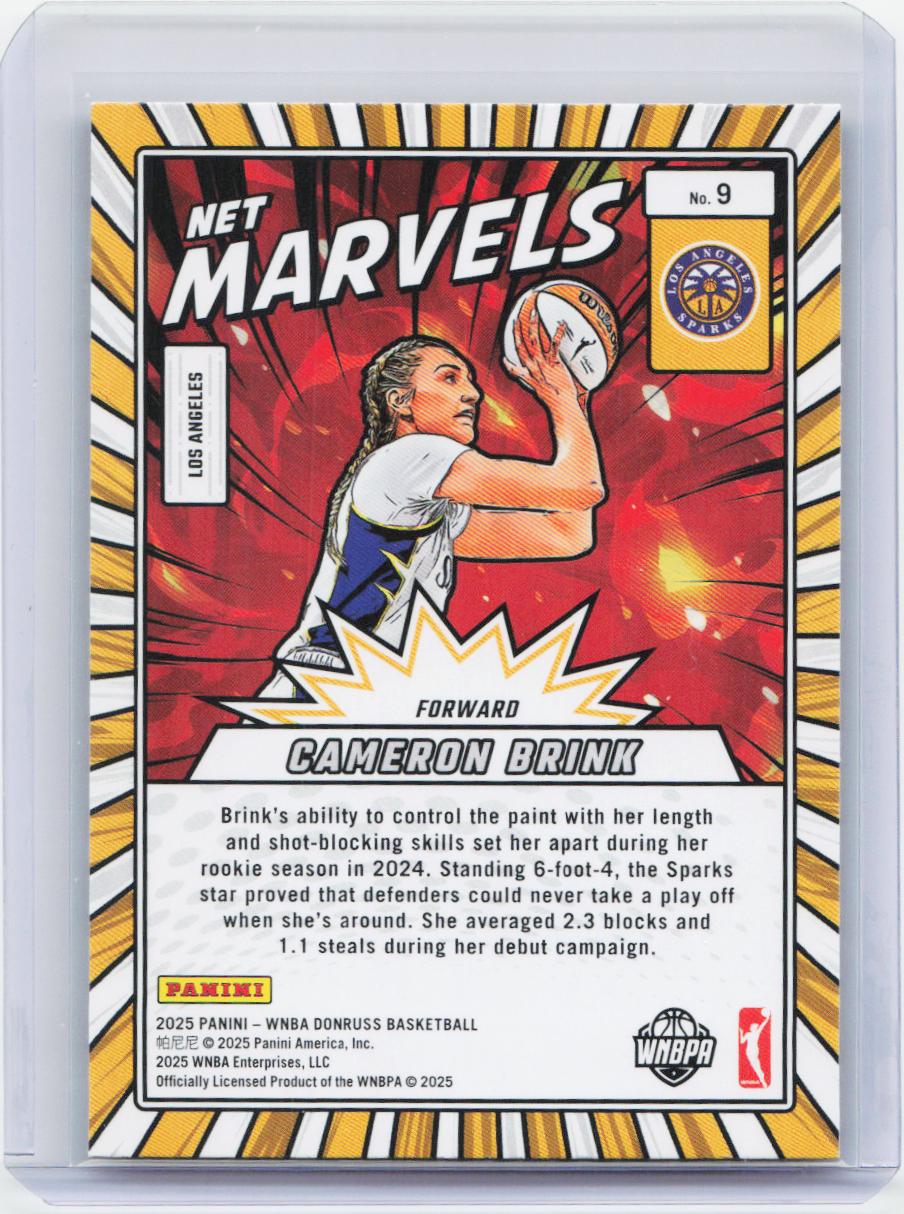 2025 Donruss WNBA #9 Cameron Brink Net Marvels Press Proof