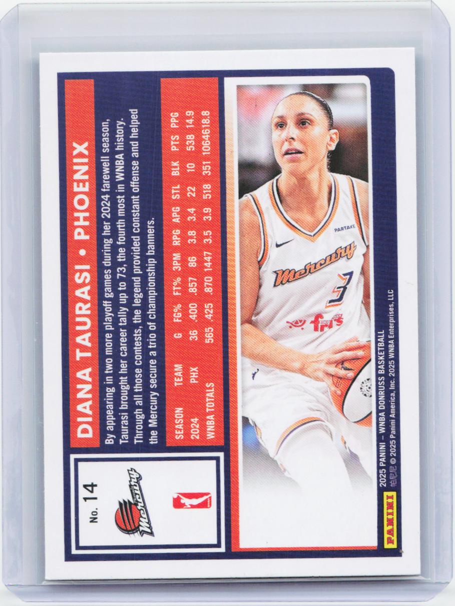 2025 Donruss WNBA #14 Diana Taurasi Green Shimmer