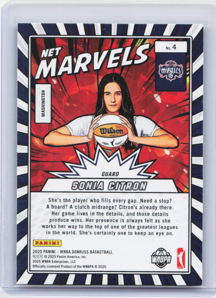 2025 Donruss WNBA #4 Sonia Citron Net Marvels Press Proof