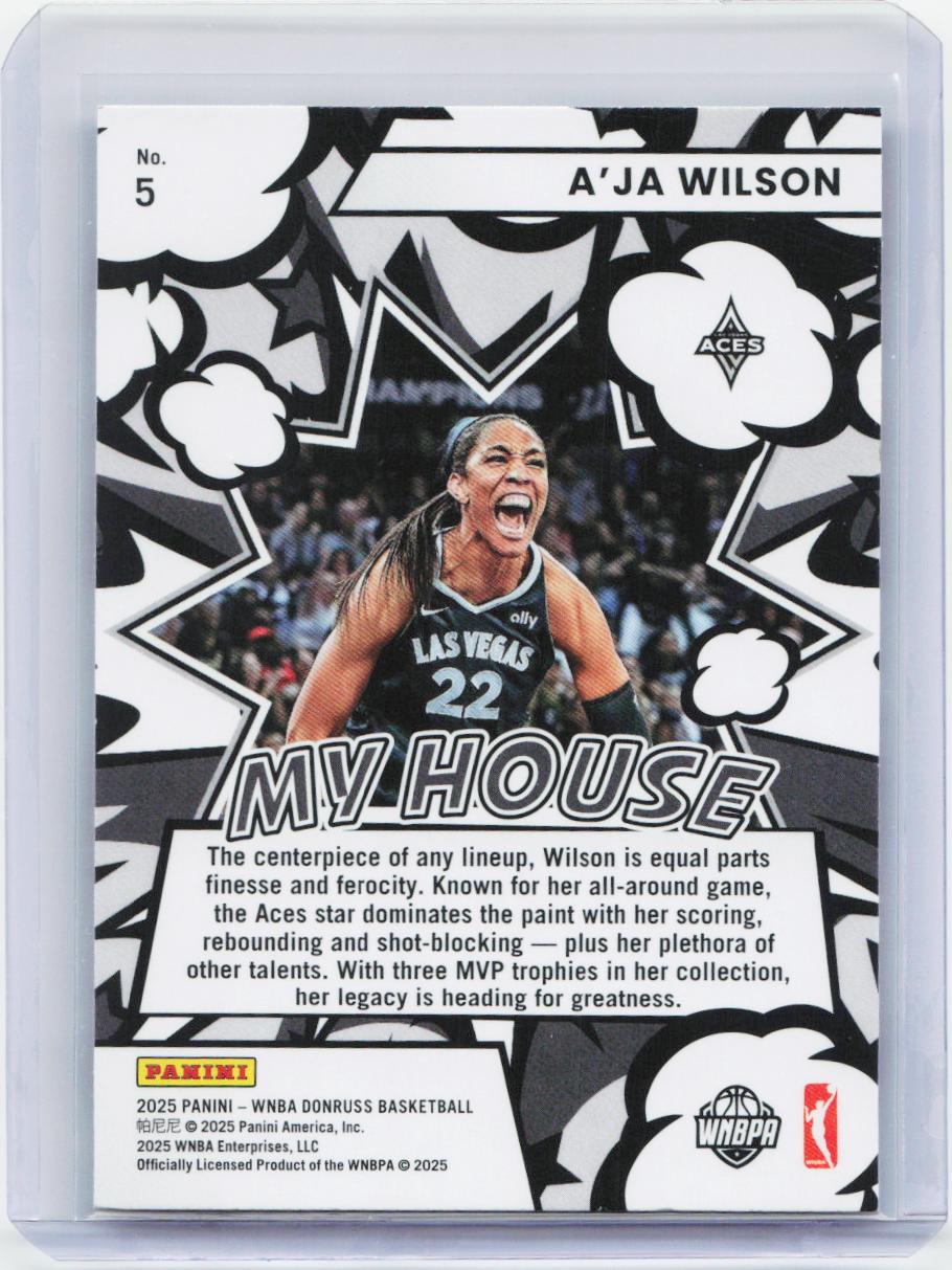 2025 Donruss WNBA #5 A'ja Wilson My House Press Proof