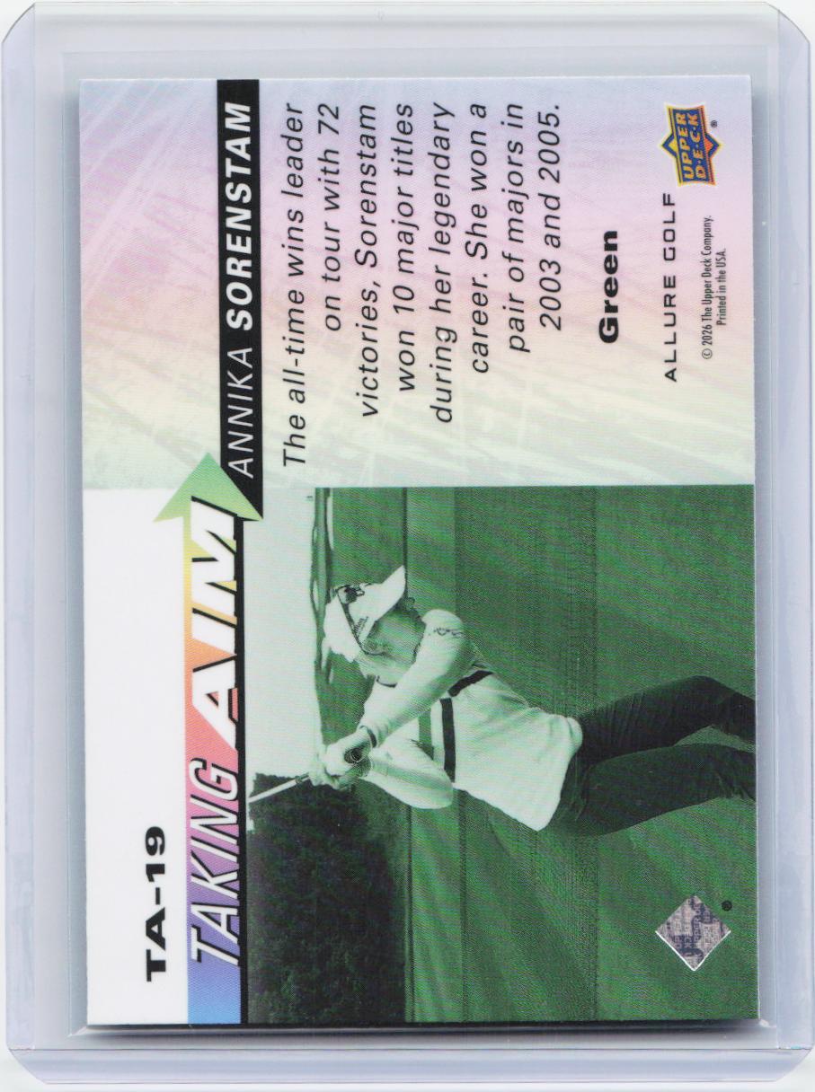 2026 Upper Deck Allure #TA-19 Annika Sorenstam Taking Aim