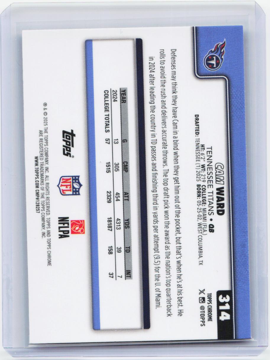 2025 Topps Chrome #314 Cam Ward