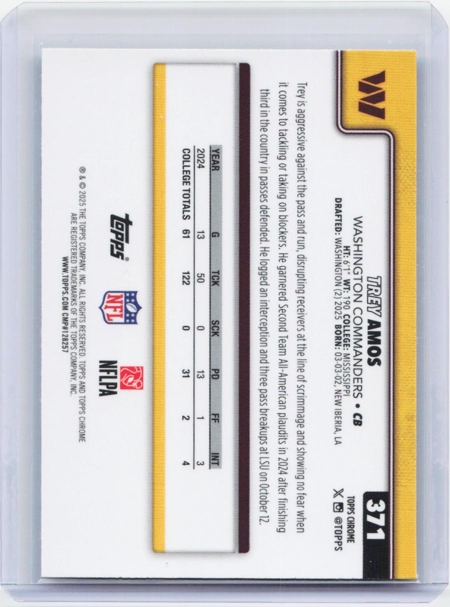 2025 Topps Chrome #371 Trey Amos