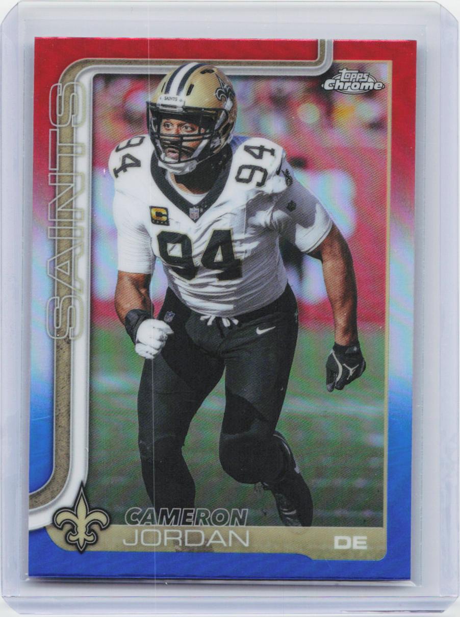 2025 Topps Chrome #221 Cameron Jordan Red White and Blue Refractor
