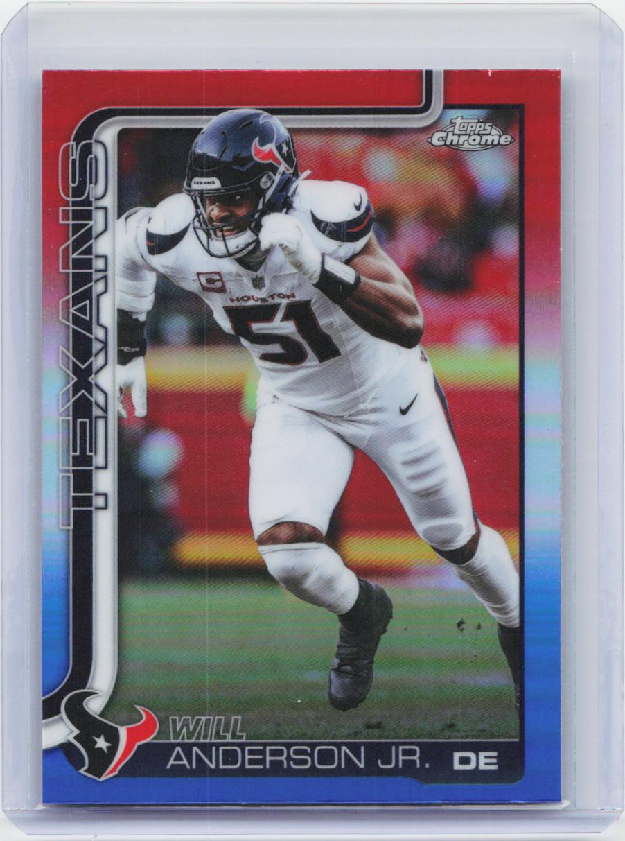 2025 Topps Chrome #121 Will Anderson Jr. Red White and Blue Refractor