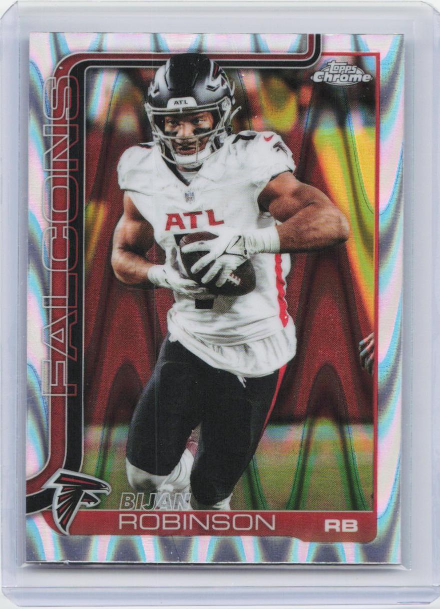 2025 Topps Chrome #16 Bijan Robinson Ray Wave Refractor