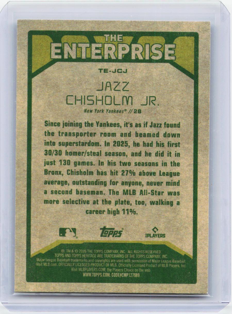 2026 Topps Heritage #TE-JCJ Jazz Chisholm Jr. The Enterprise
