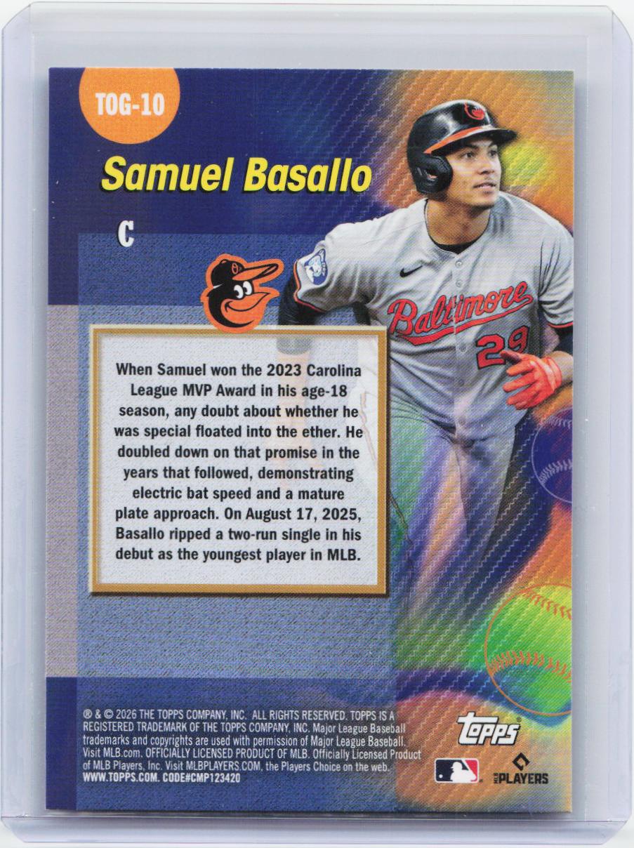 2026 Topps #TOG-10 Samuel Basallo Titans of the Game