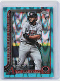 2025 Topps Chrome Update #USC92 Adrian Del Castillo Aqua RayWave Refractor #/199