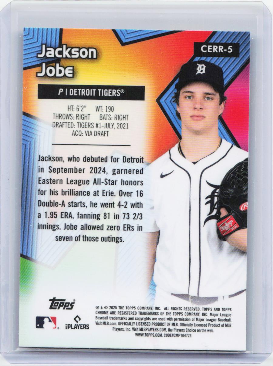 2025 Topps Chrome #CERR-5 Jackson Jobe Chrome All-Etch Rookie Rush