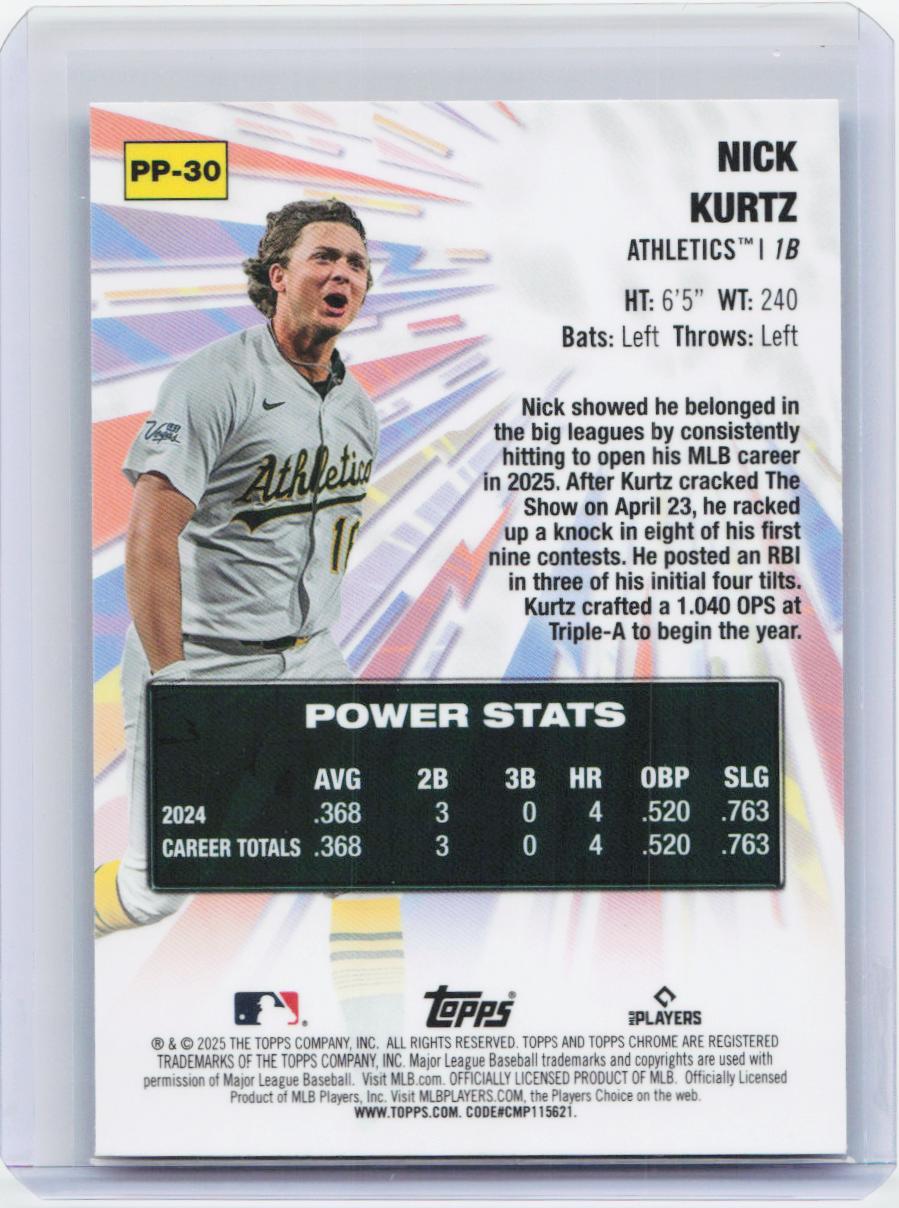 2025 Topps Chrome Update #PP-30 Nick Kurtz Power Players