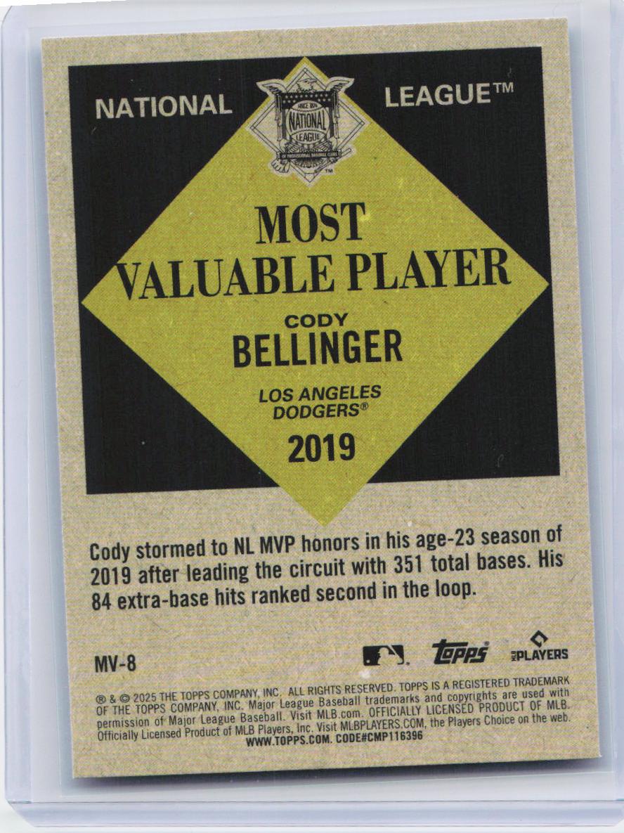 2025 Topps Update #MV-8 Cody Bellinger Most Valuable