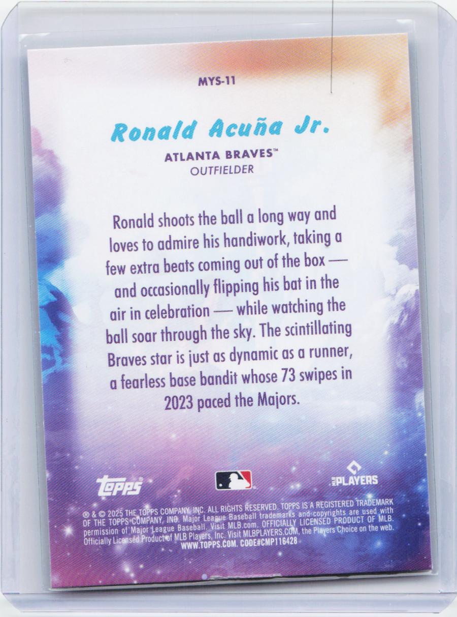 2025 Topps Update #MYS-11 Ronald Acuña Jr. Mystical