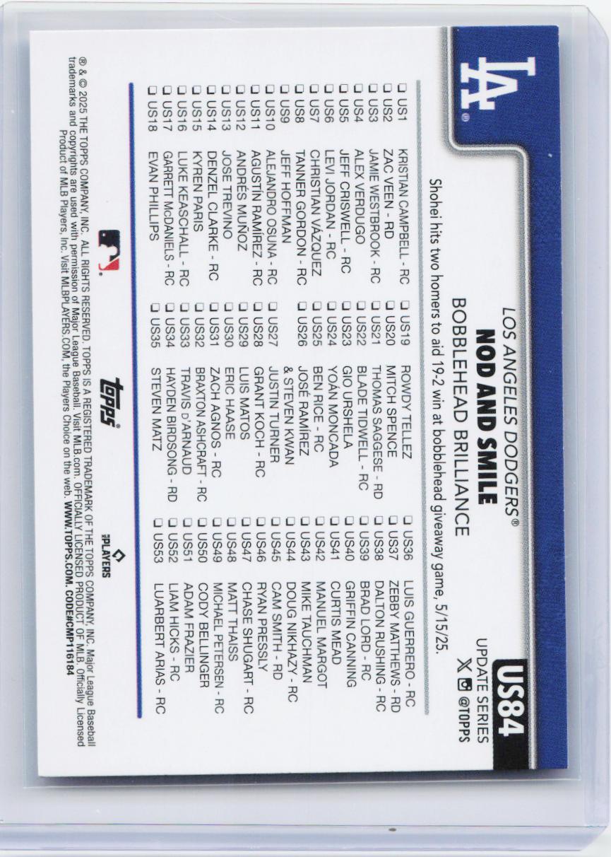 2025 Topps Update #US84 Nod and Smile