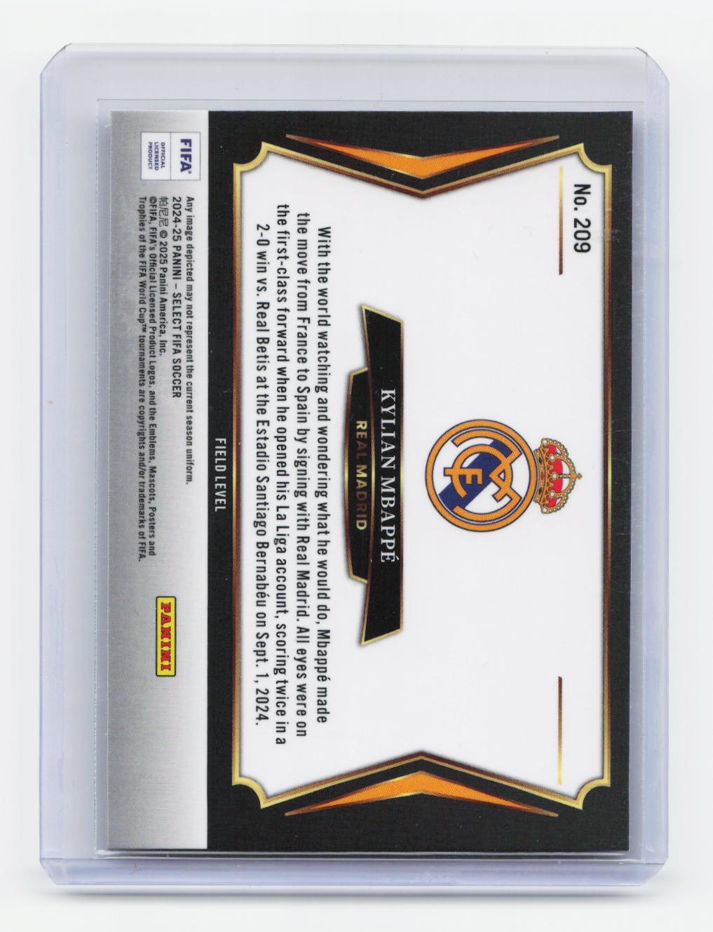 2024-25 Panini Select FIFA #209 Kylian Mbappe