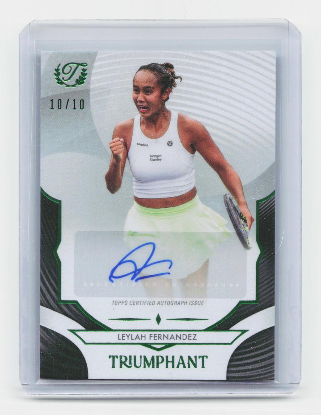 2025 Topps Triumphant #24-A Leylah Fernandez Autographs Black Net Foil #/10