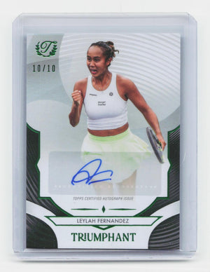 2025 Topps Triumphant #24-A Leylah Fernandez Autographs Black Net Foil #/10