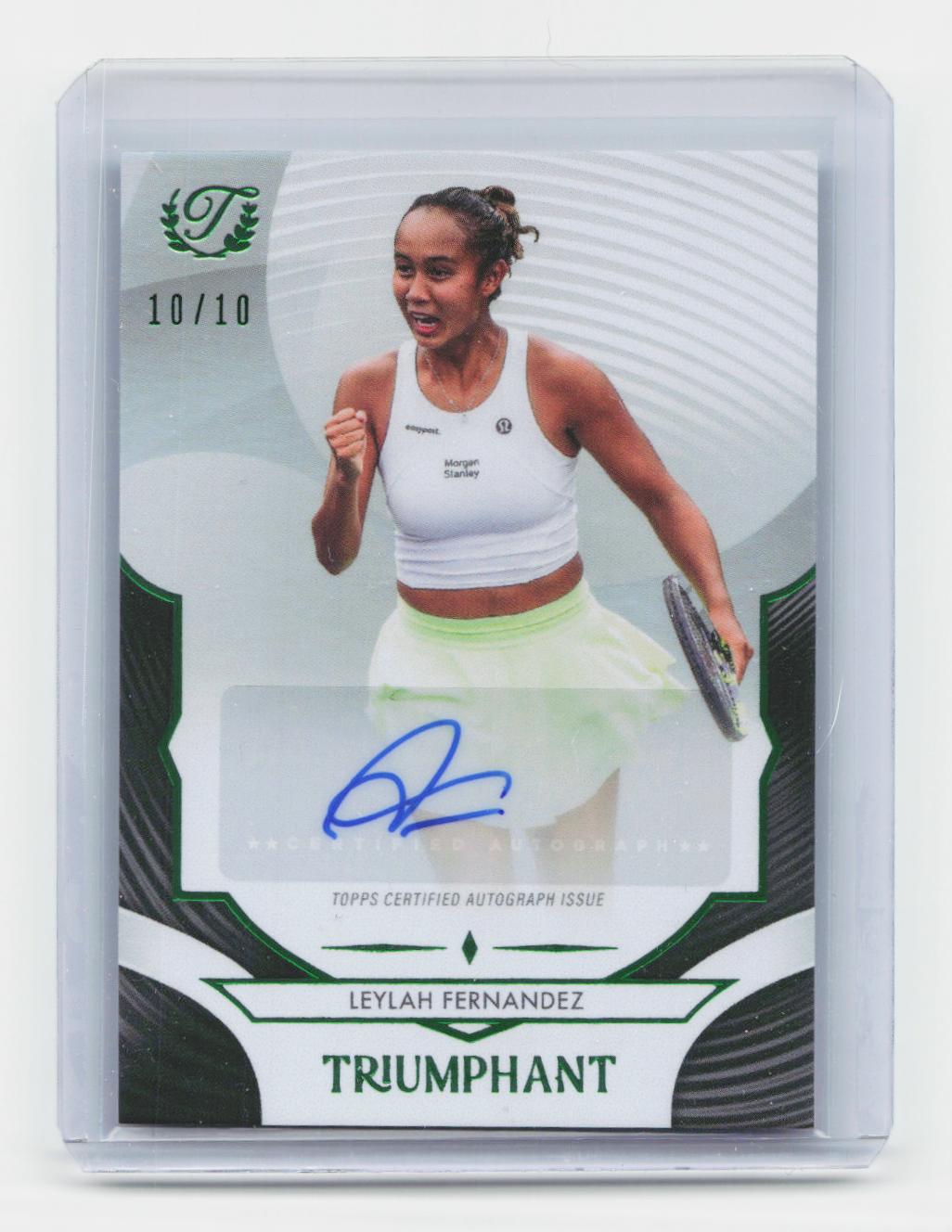 2025 Topps Triumphant #24-A Leylah Fernandez Autographs Black Net Foil #/10