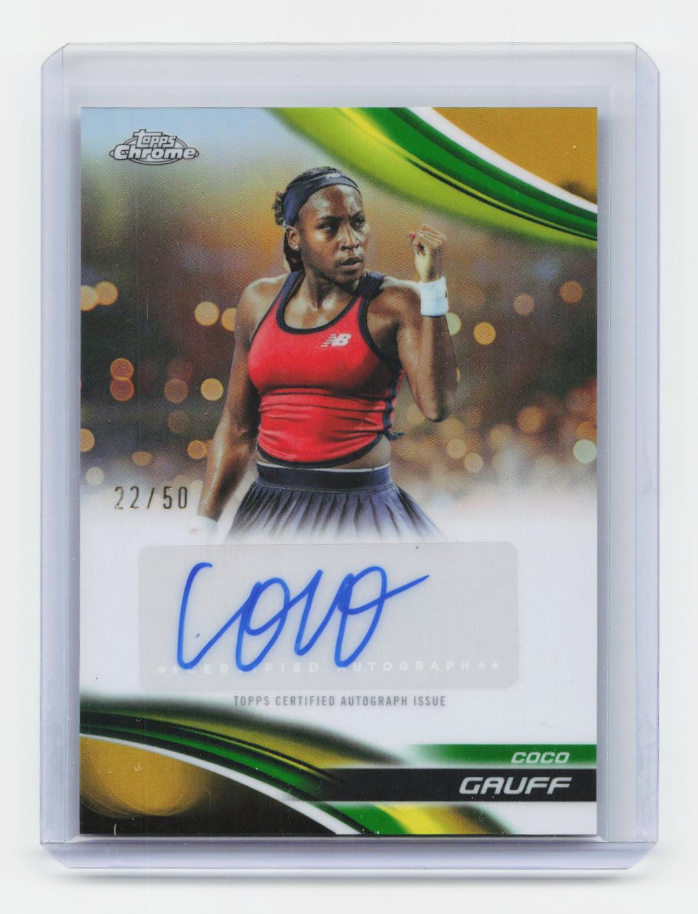 2025 Topps Chrome #CA-CGF Coco Gauff Chrome Autographs Orange Refractor #/25