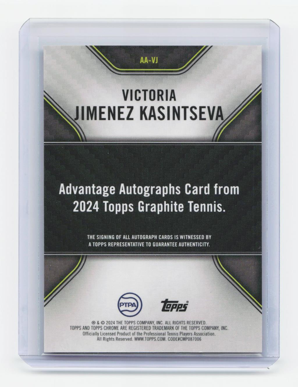 2024 Topps Graphite #AA-VJ Victoria Jimenez Kasintseva Advantage Autographs