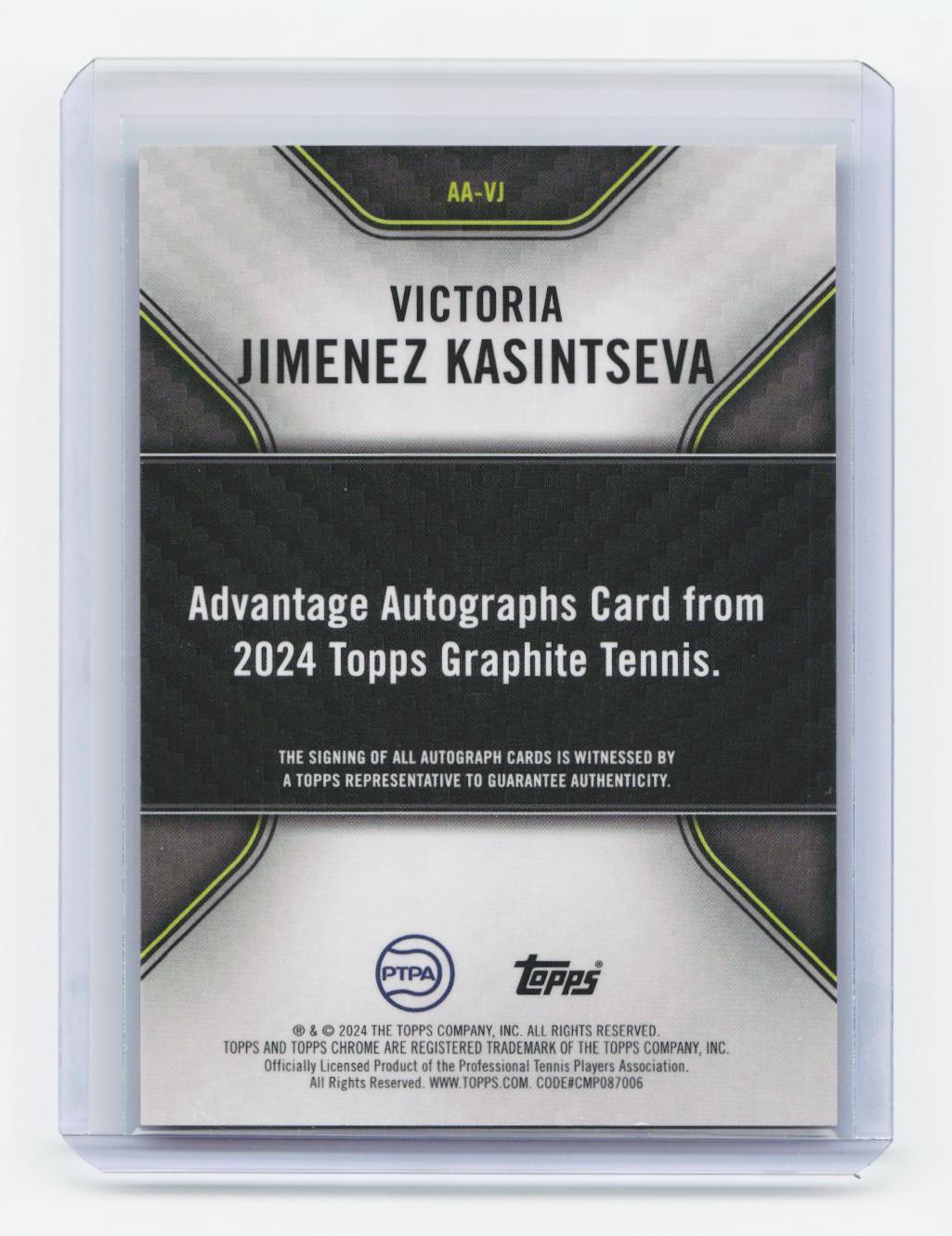2024 Topps Graphite #AA-VJ Victoria Jimenez Kasintseva Advantage Autographs