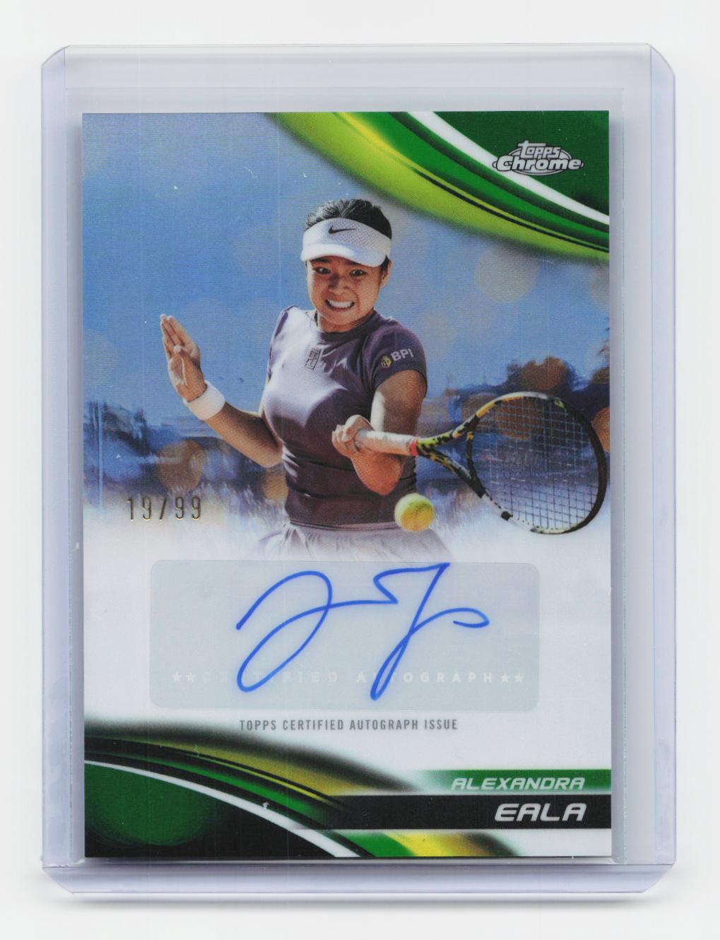 2025 Topps Chrome #CA-AEA Alexandra Eala Chrome Autographs Green Refractor #/99