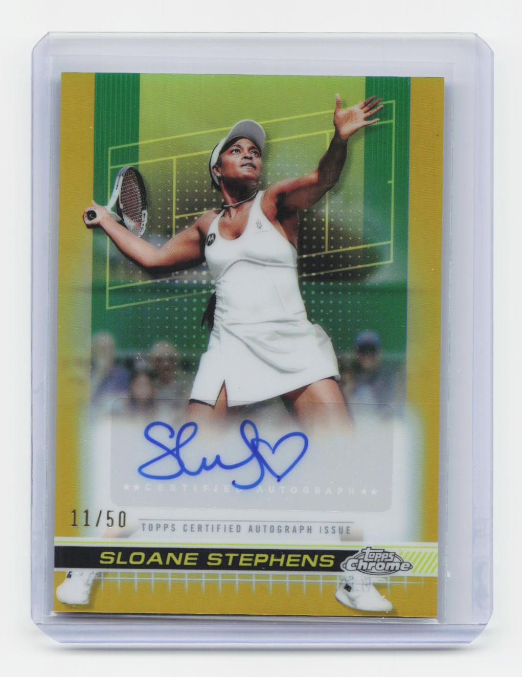 2024 Topps Chrome #TCA-SSS Sloane Stephens Autographs Gold Refractor #/50