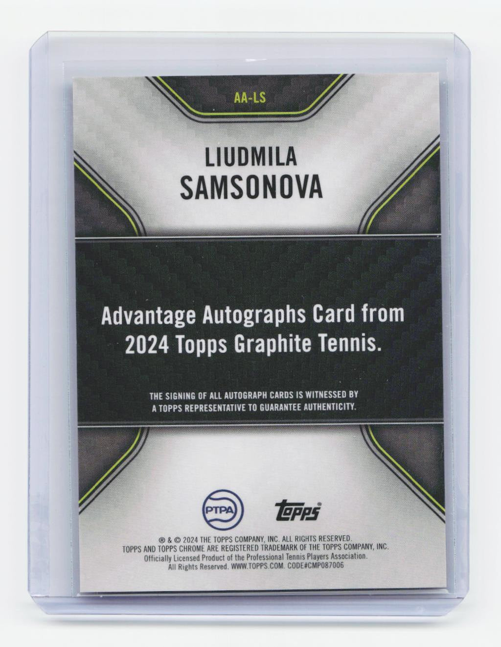 2024 Topps Graphite #AA-LS Liudmila Samsonova Advantage Autographs