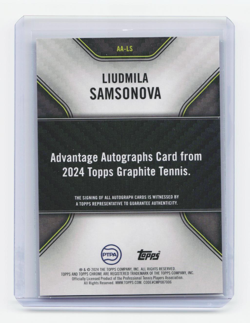 2024 Topps Graphite #AA-LS Liudmila Samsonova Advantage Autographs
