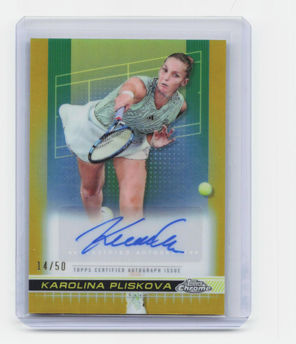 2024 Topps Chrome #TCA-KPA Karolina Pliskova Autographs Gold Refractor #/50