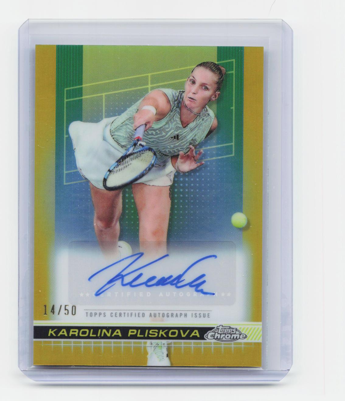 2024 Topps Chrome #TCA-KPA Karolina Pliskova Autographs Gold Refractor #/50