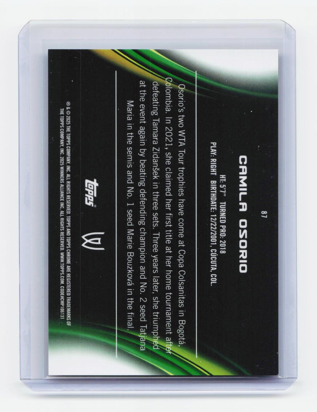 2025 Topps Chrome #87 Camila Osorio Red Geometric Refractor #/5