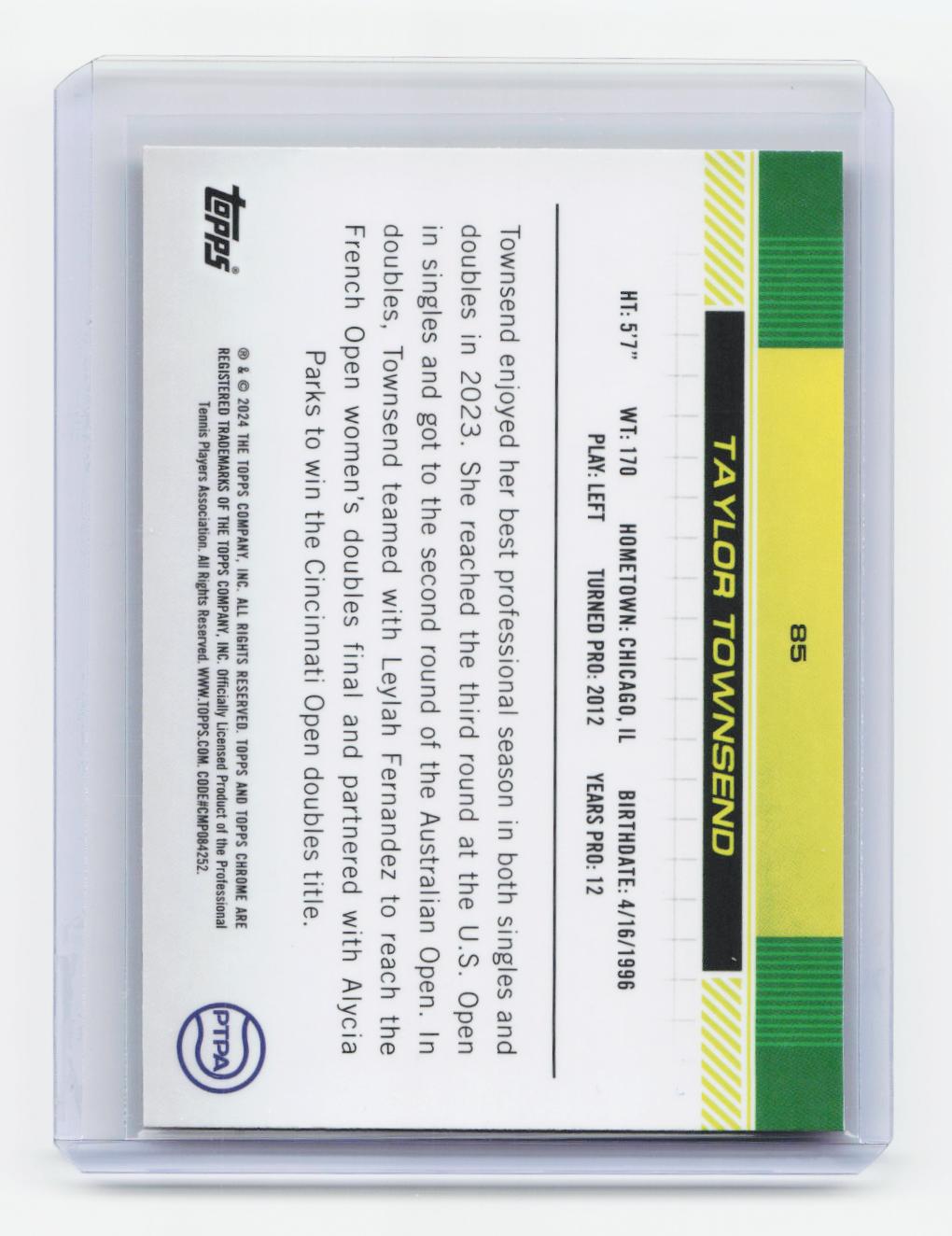 2024 Topps Chrome Sapphire Edition #85 Taylor Townsend Orange #/25