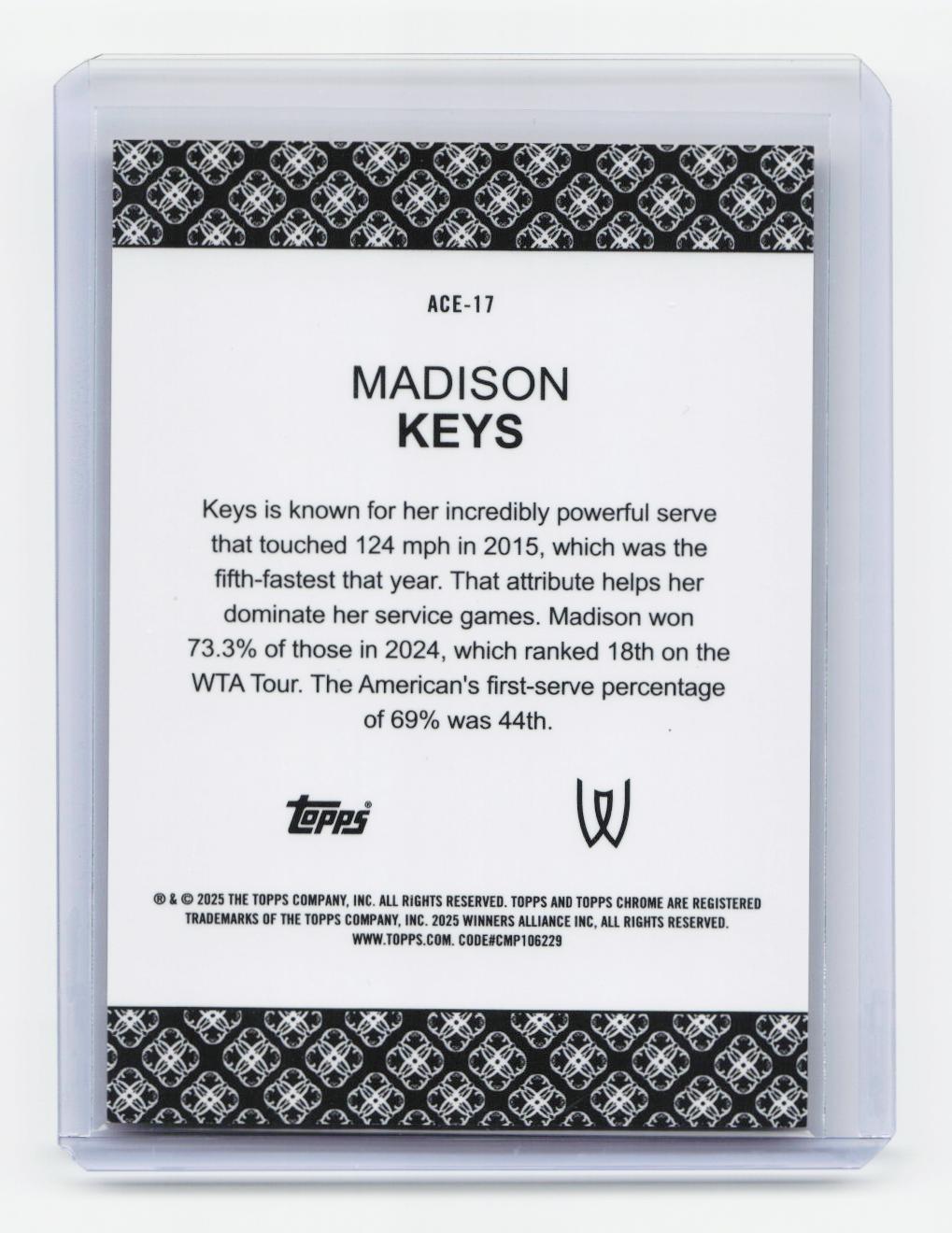 2025 Topps Chrome #ACE-17 Madison Keys Aces Orange Refractor #/25