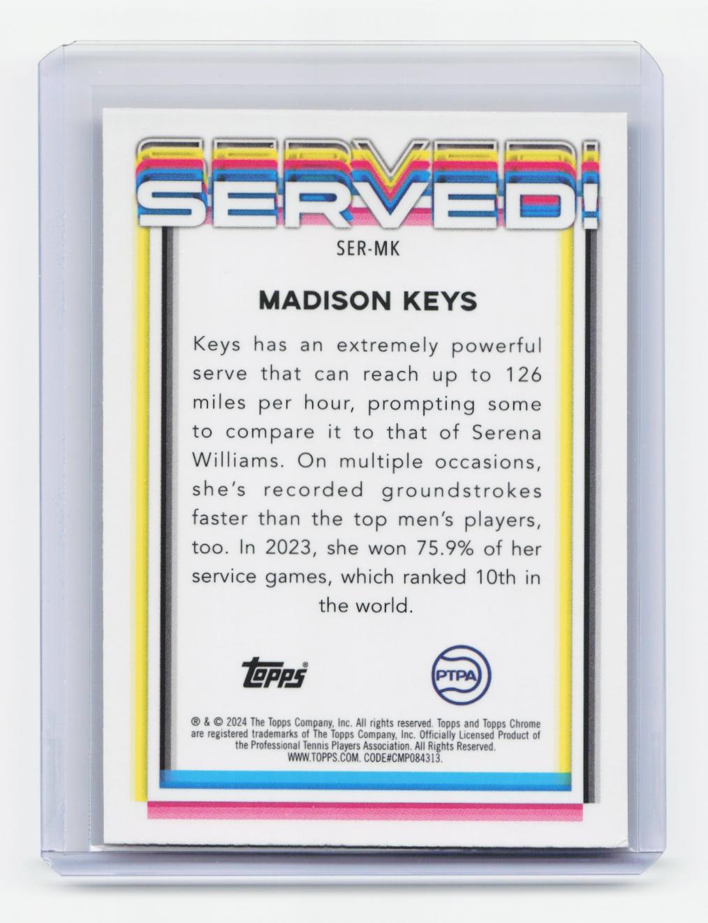 2024 Topps Chrome #SER-MK Madison Keys Served! Red Refractor #/5