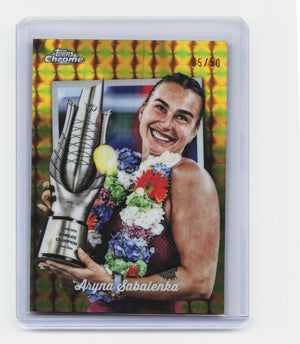 2025 Topps Chrome #CTD-18 Aryna Sabalenka Captured Gold Geometric Refractor #/50