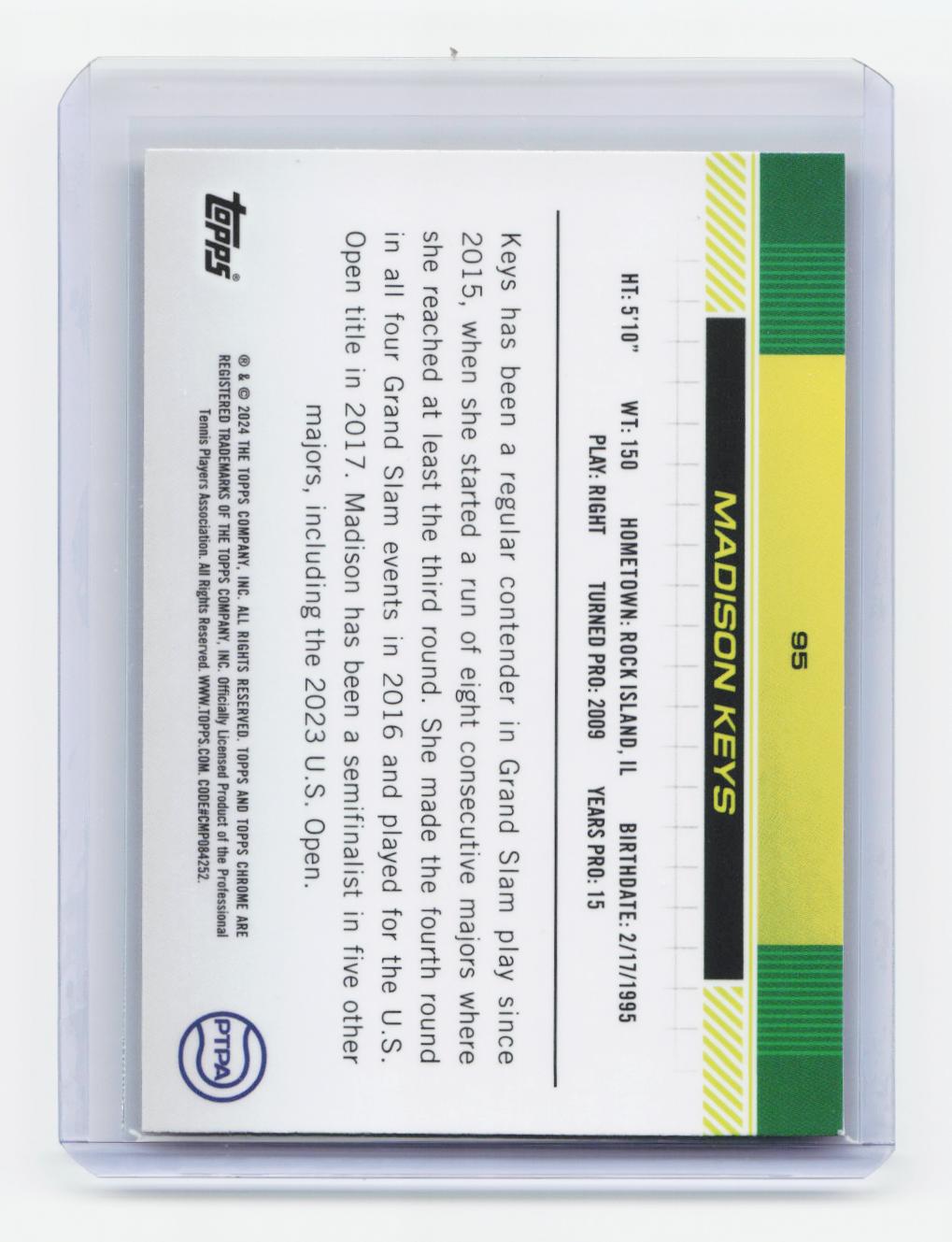 2024 Topps Chrome #95 Madison Keys Gold Refractor #/50