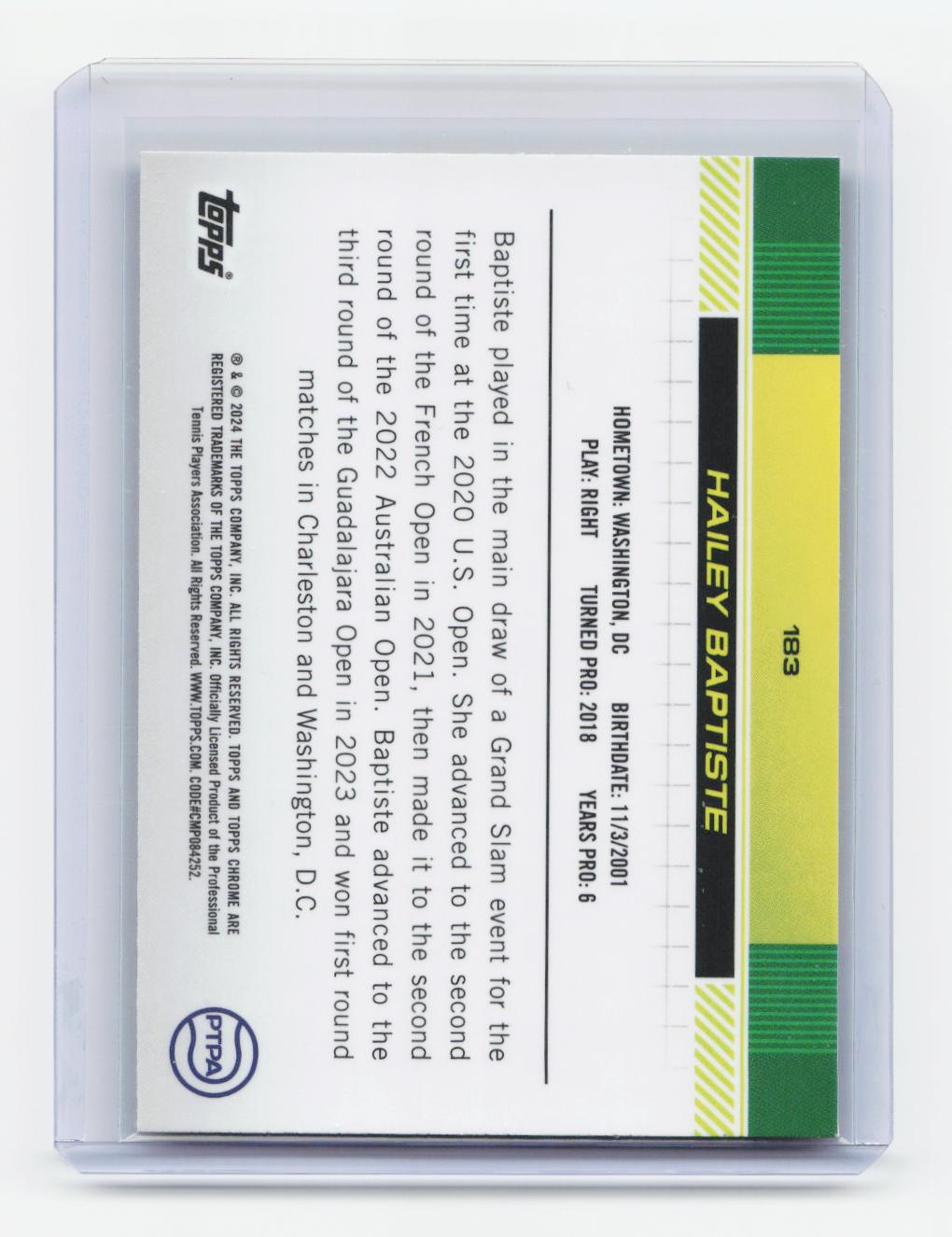 2024 Topps Chrome Sapphire Edition #183 Hailey Baptiste Gold #/50