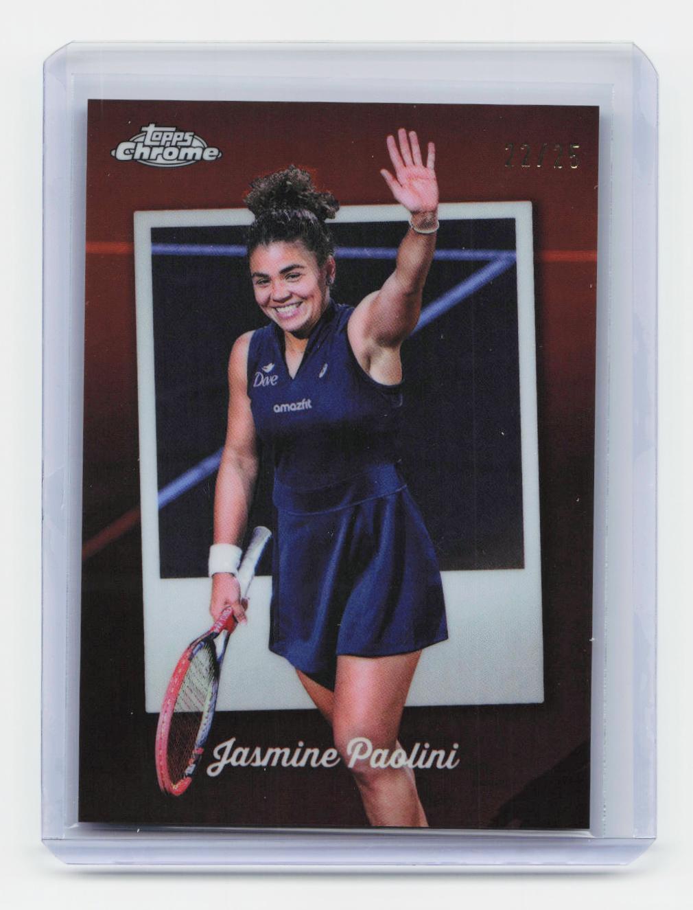 2025 Topps Chrome #CTD-16 Jasmine Paolini Captured Orange Refractor #/25