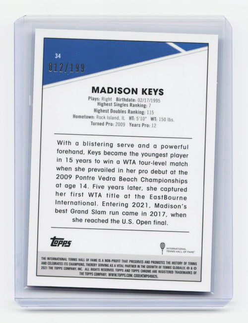 2021 Topps Chrome #34 Madison Keys Blue #/99