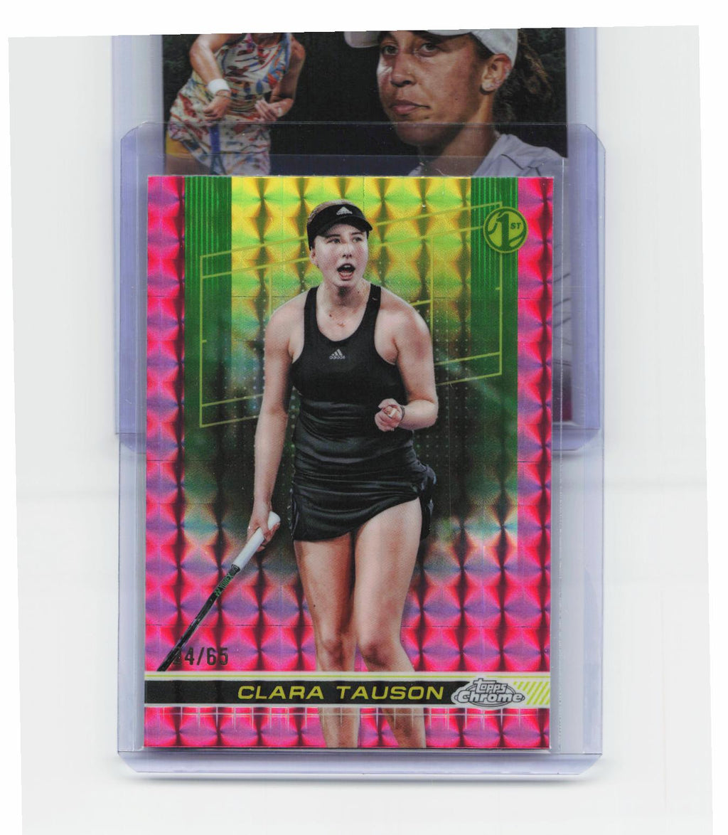 2024 Topps Chrome #131 Clara Tauson Pink Geometric Refractor #/65