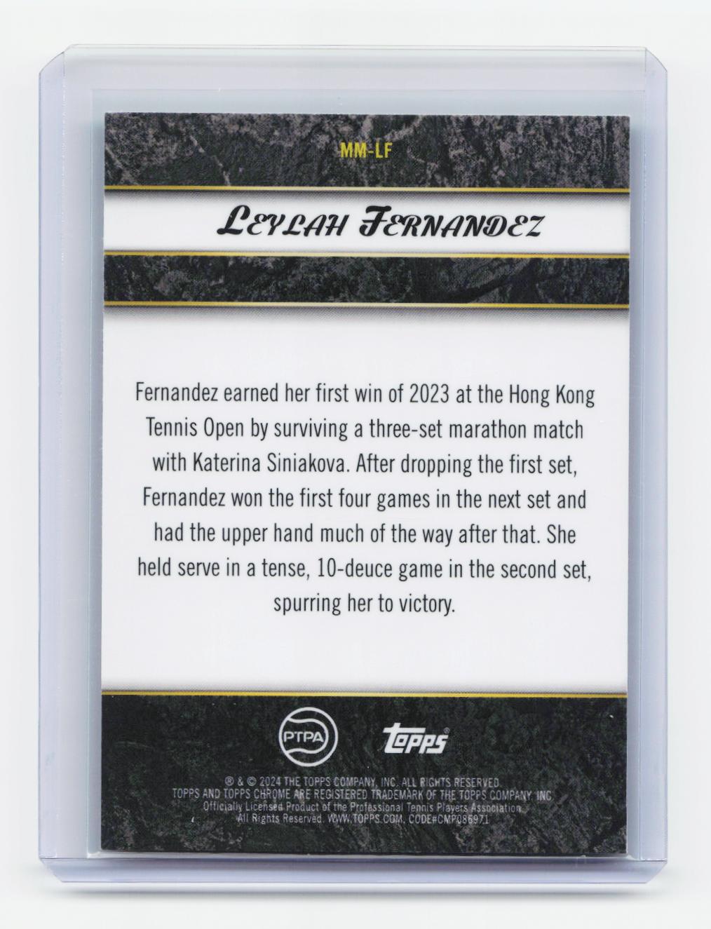 2024 Topps Graphite #MM-QZ Qinwen Zheng Match Masters Green Refractor #/75