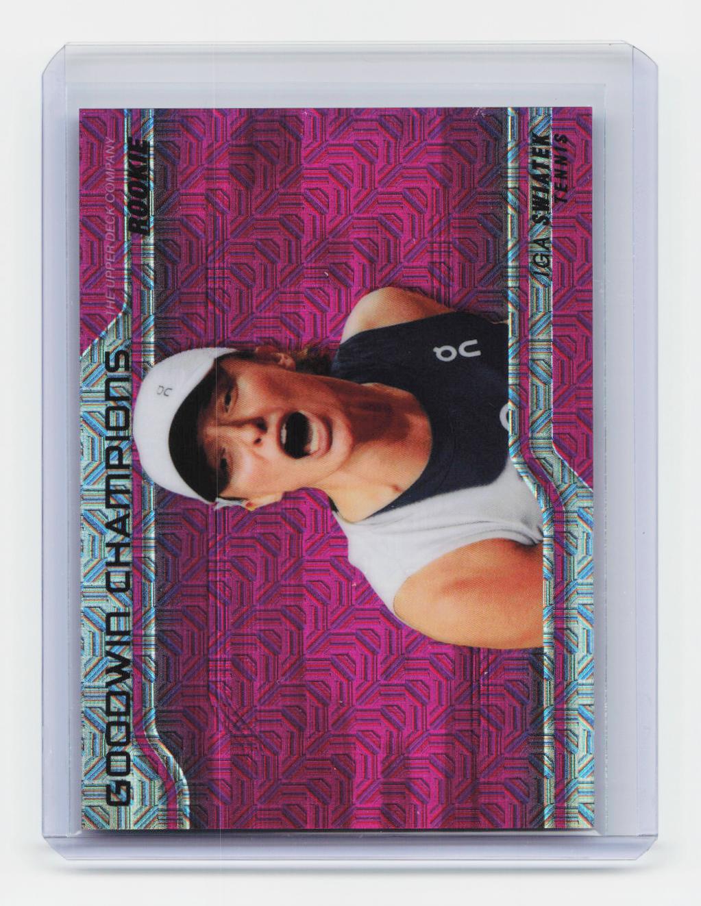 2023 Upper Deck Goodwin Champions #P67 Iga Swiatek Platinum Pink Traxx #/299