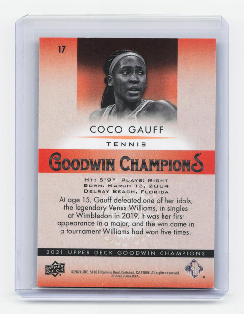 2021 Upper Deck Goodwin Champions #17 Coco Gauff Lucky Red