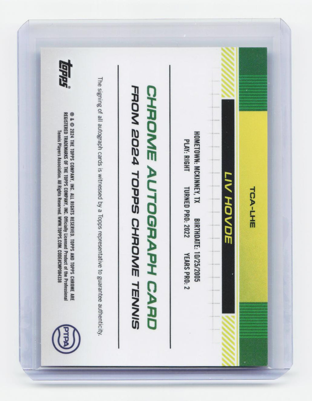 2024 Topps Chrome #TCA-LHE Liv Hovde Autographs