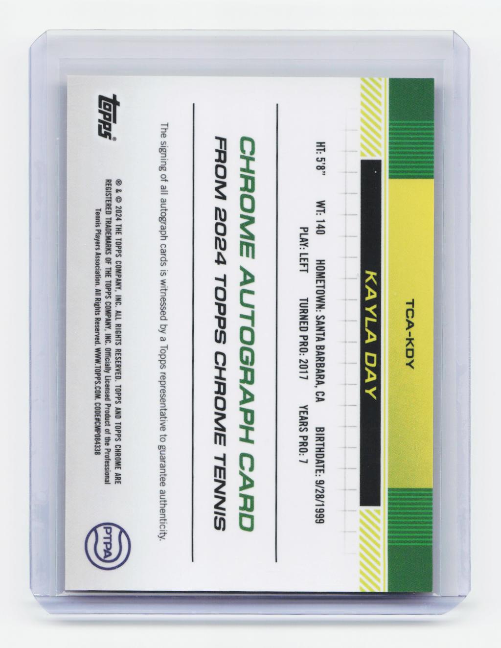 2024 Topps Chrome Sapphire Edition #TCA-KDY Kayla Day Autographs Orange #/25