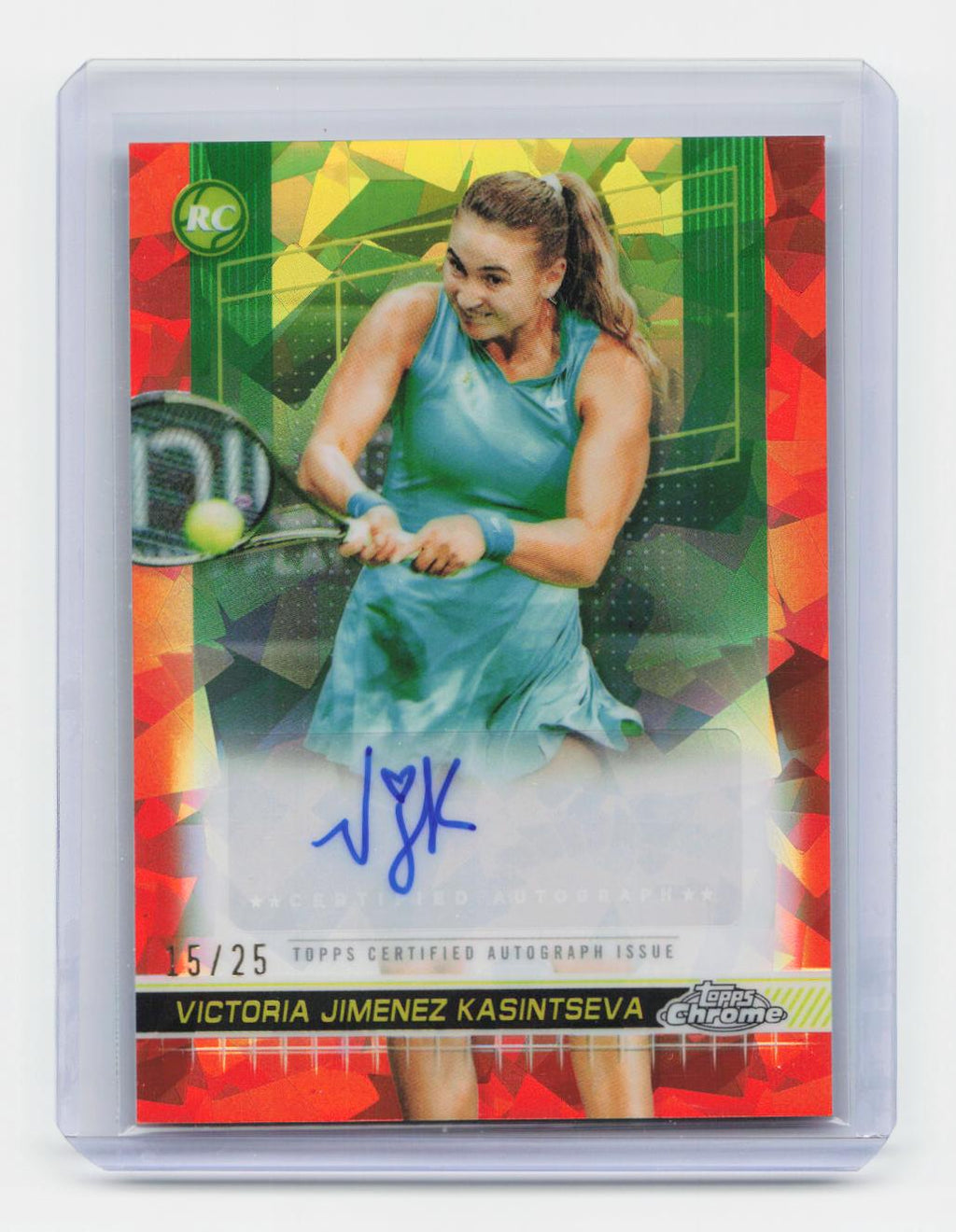 2024 Topps Chrome #TCA-VJK Victoria Jimenez Kasintseva Auto Orange Refractor /25