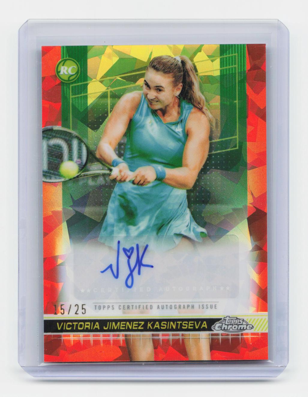 2024 Topps Chrome #TCA-VJK Victoria Jimenez Kasintseva Auto Orange Refractor /25